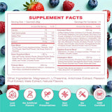 Información del suplemento de Newwellme Mixed Berry con fibra, probióticos, enzimas digestivas y mezclas vegetales