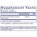 ingredientes y porciones de Pure Encapsulations Vitex - 60 Cápsulas Vegetarianas