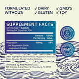 Información del suplemento de Nobi Nutrition complejo de citrato de magnesio, 120 cápsulas