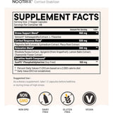 Tabla nutricional del suplemento Nootrix Estabilizador de Cortisol 90 cápsulas vegetales