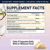 Tabla nutricional del suplemento Nootrix Fórmula Cortisol Ashwagandha 30 Cápsulas Veganas