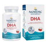 Frasco de Nordic Naturals DHA Omega-3 sabor fresa de 90 cápsulas blandas