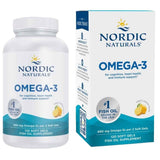Frasco de suplemento Nordic Naturals Omega-3 sabor limón 120 cápsulas blandas