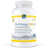 Frasco frontal de Nordic Naturals ProOmega 2000-D, presentación de 120 cápsulas blandas