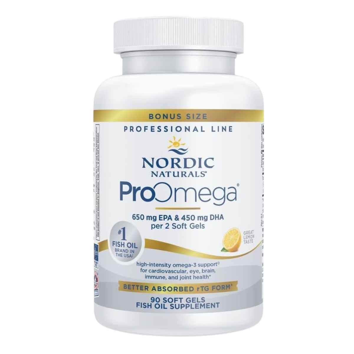 Frasco de Nordic Naturals ProOmega de 90 cápsulas blandas