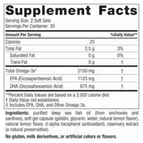 Tabla nutricional del suplemento Nordic Naturals Ultimate Omega 2X limón 60 cápsulas blandas