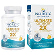 Frasco de suplemento Nordic Naturals Ultimate Omega 2X sabor limón 60 cápsulas blandas