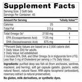 Tabla nutricional del suplemento Nordic Naturals Ultimate Omega 2X limón 90 cápsulas blandas