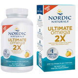 Frasco de suplemento Nordic Naturals Ultimate Omega 2X sabor limón 90 cápsulas blandas