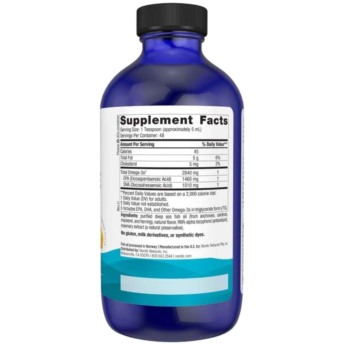 Nordic Naturals Ultimate Omega sabor limón 237 ml información suplementaria