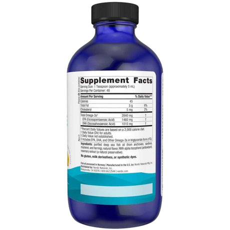 Nordic Naturals Ultimate Omega sabor limón 237 ml información suplementaria