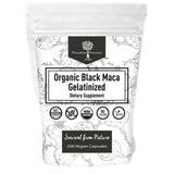 Bolsa de suplemento Nourishing Nutrients Maca Negra Gelatinizada Orgánica 200 cápsulas veganas