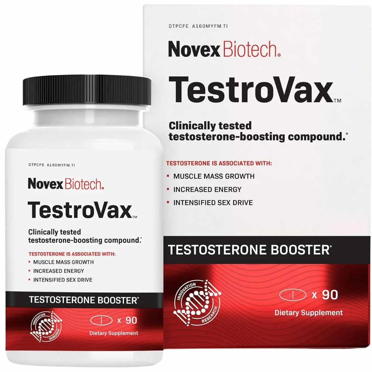 Novex Biotech Testosterona para Hombres 90 Tabletas - Suplemento en tabletas para apoyo de energía, confianza y vitalidad masculina