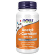 Frasco de suplemento Now Foods Acetil-L-Carnitina 50 cápsulas