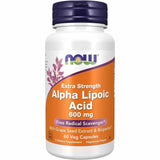 NOW Foods Ácido Alfa Lipoico 600 mg - Suplemento antioxidante y metabólico - 60 cápsulas