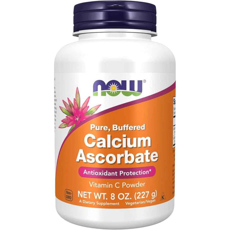 Frasco de suplemento NOW Foods Ascorbato de Calcio 8 oz