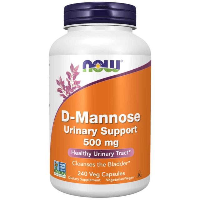Frasco de suplemento Now Foods D-Manosa 240 cápsulas vegetales