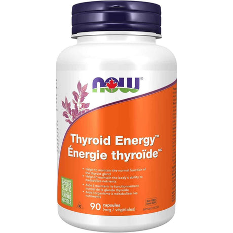 Frasco de suplemento NOW Foods Energía Tiroidea 90 cápsulas