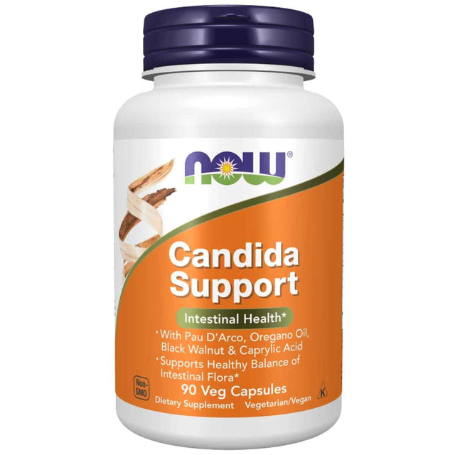 Frasco de suplemento NOW Foods Fórmula de Apoyo Intestinal 90 Cápsulas Vegetales