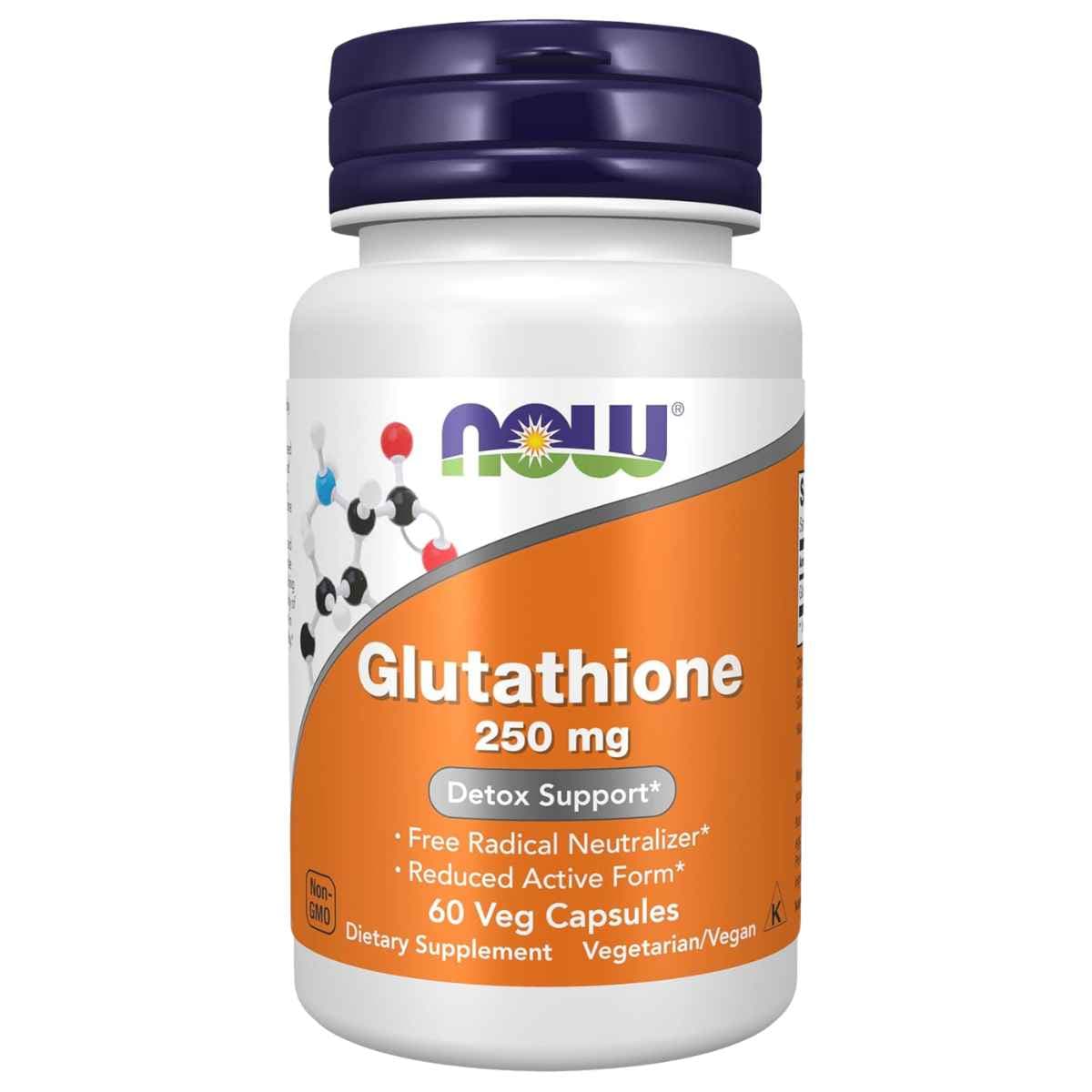 NOW Foods glutatión reducido 250 mg en frasco de 60 cápsulas vegetales