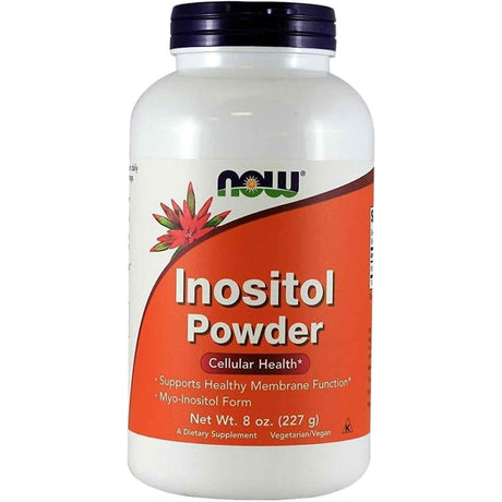 Frasco de suplemento NOW Foods Inositol Polvo 730 mg 227 g