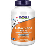 Frasco de L‑carnitina 1000 mg en tabletas de la marca Now Foods, presentación de 100 unidades