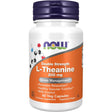 Frasco de suplemento NOW Foods L-Teanina 200 mg 60 cápsulas