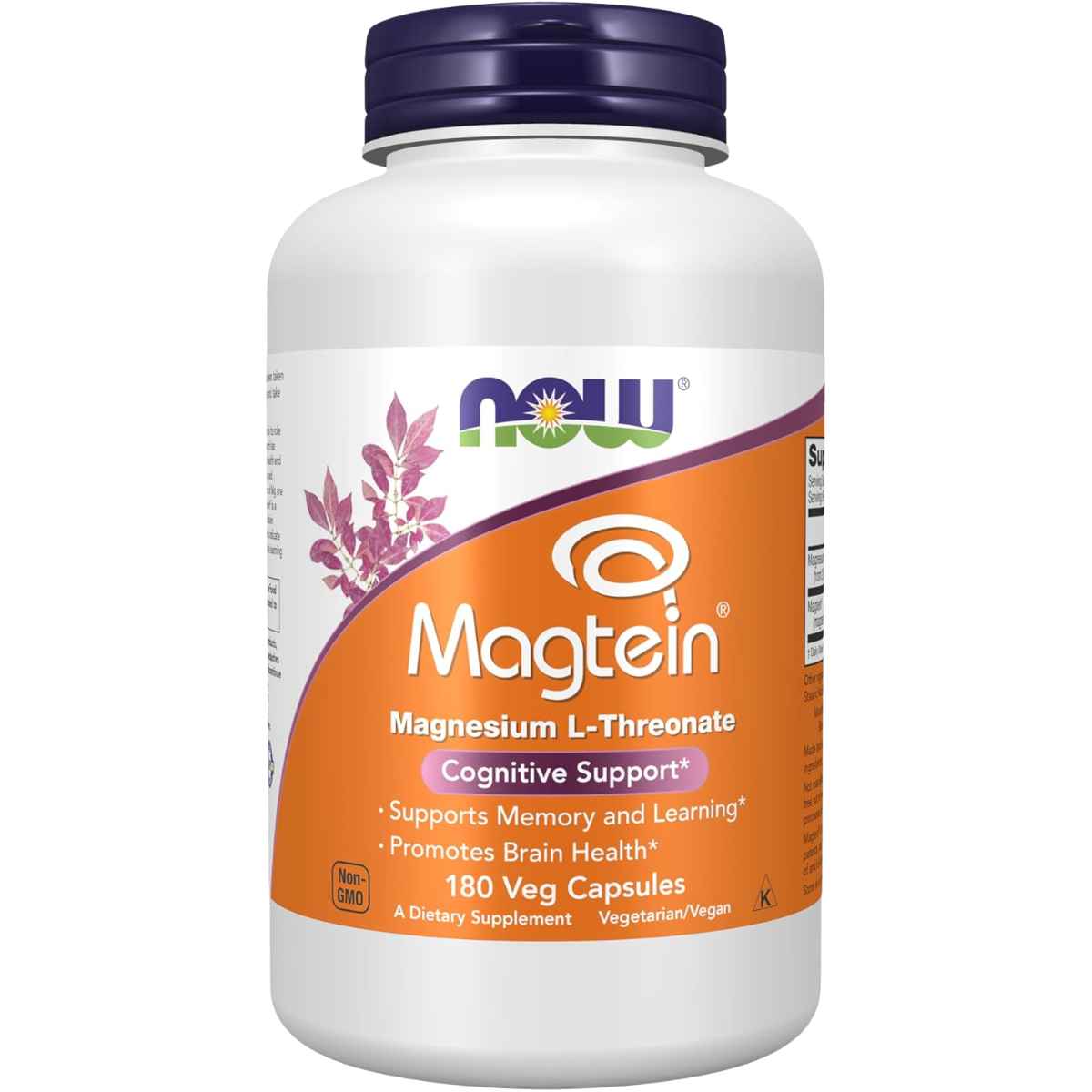 Now Foods Magtein L-treonato de magnesio, frasco de 180 cápsulas vegetales
