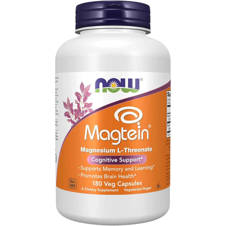 Now Foods Magtein L-treonato de magnesio, frasco de 180 cápsulas vegetales