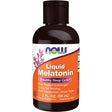 Frontal del frasco de Now Foods Melatonina líquida de 59 mL.