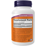 Tabla nutricional del suplemento Now Foods MSM 120 cápsulas vegetales