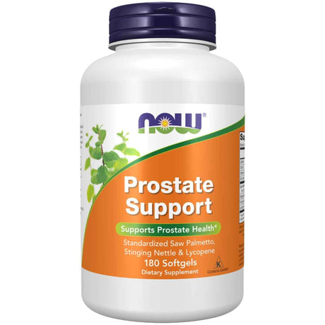 Frasco de suplemento Now Foods Prostate Support 180 cápsulas blandas