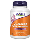 Frasco de Now Foods Quercetina con Bromelina, 120 cápsulas vegetales, apoyo al bienestar estacional.