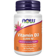 Frasco de suplemento Now Foods Vitamina D3 2000 UI 30 cápsulas blandas