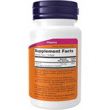 Tabla nutricional del suplemento NOW Foods Vitamina E-200 100 cápsulas blandas