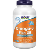 NOW Foods Omega-3 Fish Oil 1000 mg, 200 cápsulas de gelatina de pescado, vista frontal