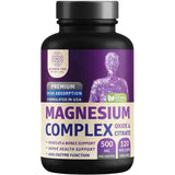 Frasco de suplemento Number One Nutrition Complejo de Magnesio (Óxido y Citrato) 500 mg - 120 Cápsulas Vegetales