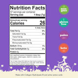 tabla nutricional del suplemento NuNaturals Péptidos de Colágeno Hidrolizado Tipos I & III Sin Sabor 14 oz