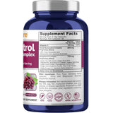Tabla nutricional del suplemento NusaPure Complejo de Resveratrol y Polifenoles 180 cápsulas vegetales