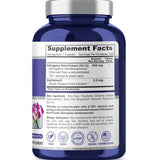 Tabla nutricional del suplemento NusaPure Extracto de Raíz de Astrágalo 500 mg 200 cápsulas vegetales
