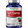 Frasco del suplemento NusaPure Tart Cherry 1100 mg en cápsulas vegetales, presentación de 150 unidades.