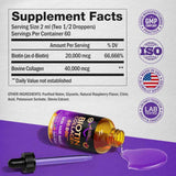 Tabla nutricional del suplemento Nutra Harmony Biotina y Colágeno 60.000 mcg 120 ml
