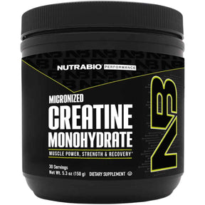 Envase frontal de NutraBio creatina monohidratada sin sabor, presentación de 150 g