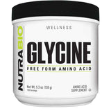 Frasco de suplemento NutraBio Glicina 150 g
