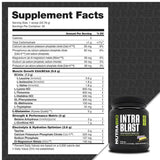 Tabla nutricional del suplemento NutraBio Intra Blast Aminoácidos Intra-Entreno sabor Limonada de Arándanos Azules 683 g