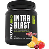 Frasco de suplemento NutraBio Intra Blast Aminoácidos Intra-Entreno sabor Ponche de Frutas Tropicales 717 g