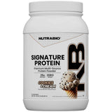Envase NutraBio Signature Protein 2 lb sabor galletas y crema