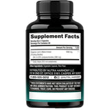 Etiqueta de suplemento de NUTRAHARMONY Melena de León 120 cápsulas con porción e ingredientes