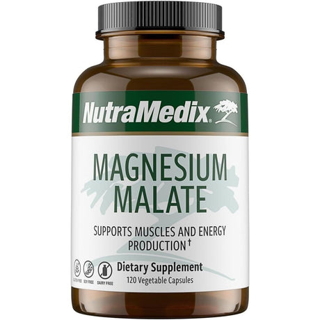 NutraMedix malato de magnesio 200 mg por porción 120 cápsulas vista frontal