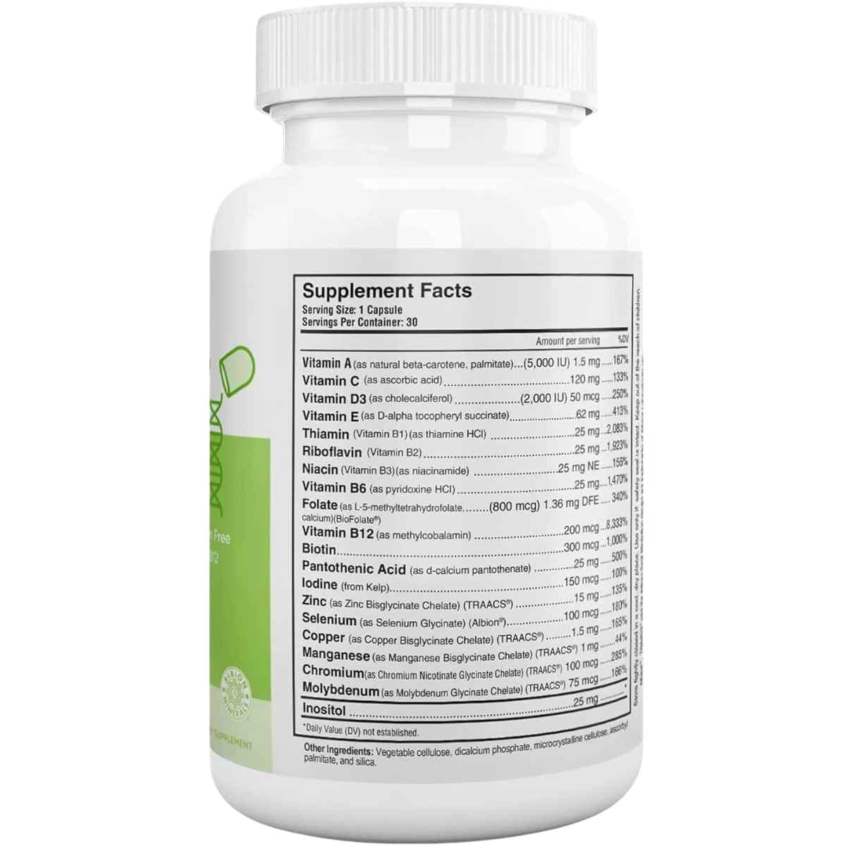 Tabla nutricional del suplemento Nutri Supreme Teen Power Multivitamínico para Adolescentes 30 cápsulas
